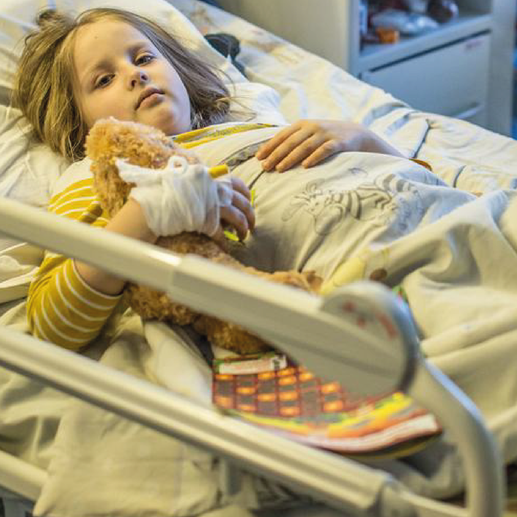 Shelling killed six-year-old Milana's mother. She is now recovering after surgery at a children's hospital in Kyiv, Ukraine.