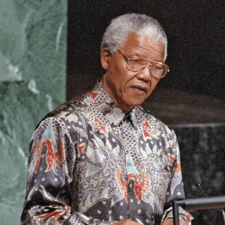 Nelson Mandela addresses the UN General Assembly in September 2004.