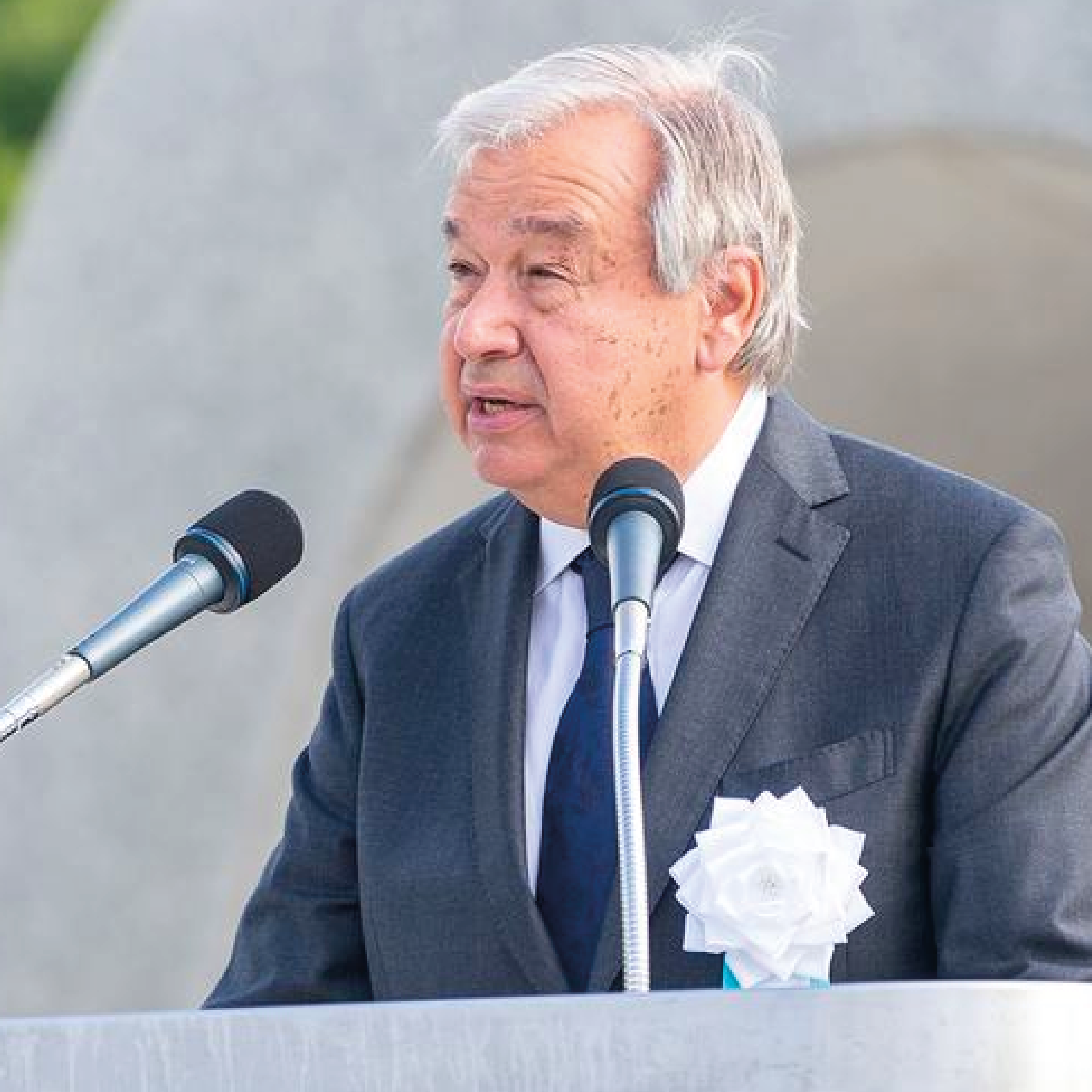 The Secretary-General António Guterres attends the Peace Memorial Ceremony in Hiroshima.