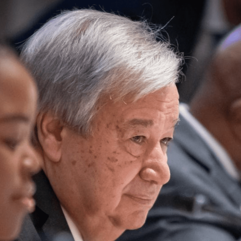 UN chief António Guterres addressed the Summit of the Future preparatory meeting, alongside youth activist Varaidzo Kativhu., and President of the General Assembly Dennis Francis.