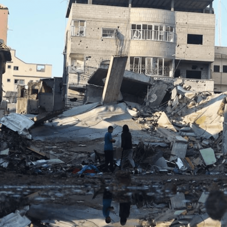 Air strikes on Rafah city in the southern Gaza Strip have caused widespread damage.