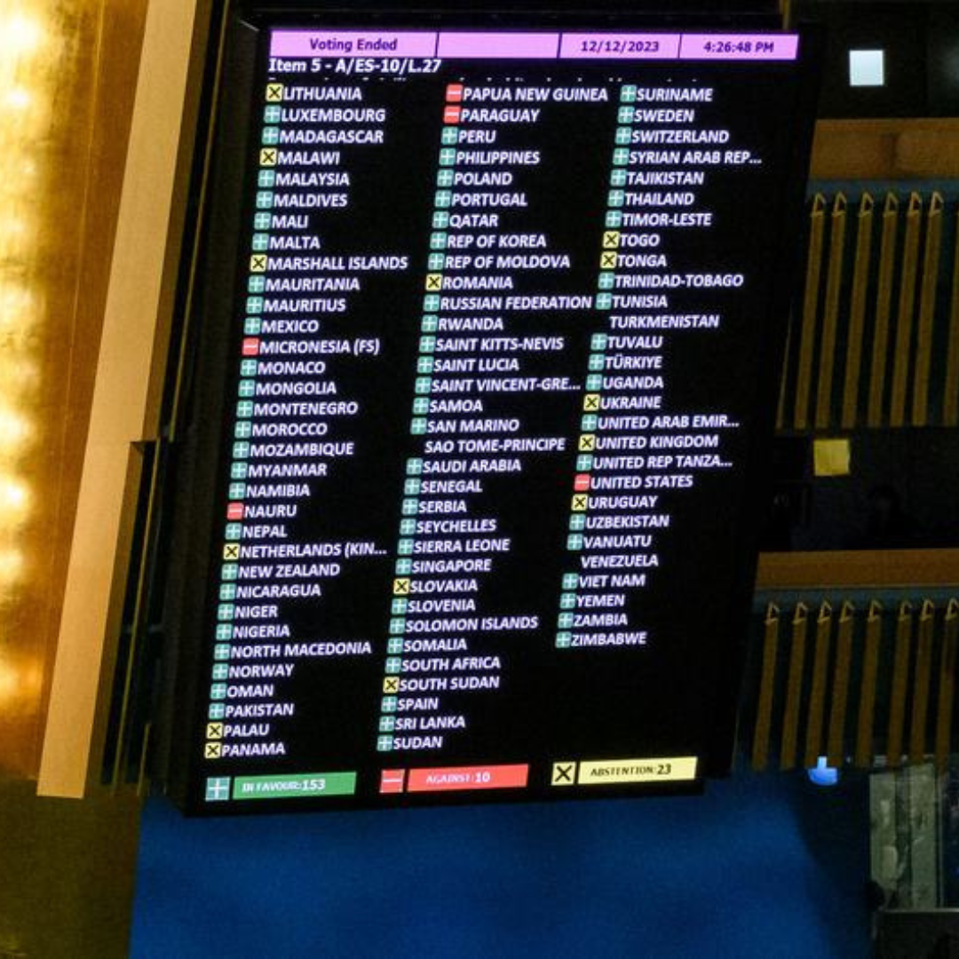 UN General Assembly votes by large majority for immediate humanitarian