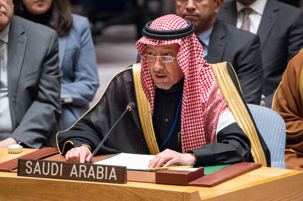 Waleed El-Khereiji, Deputy Minister of Foreign Affairs of Saudi Arabia, addresses the Security Council meeting on the situation in the Middle East, including the Palestinian question.